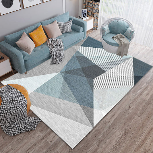 Mist Blue Modern Rug Carpet Mat (160 x 120)