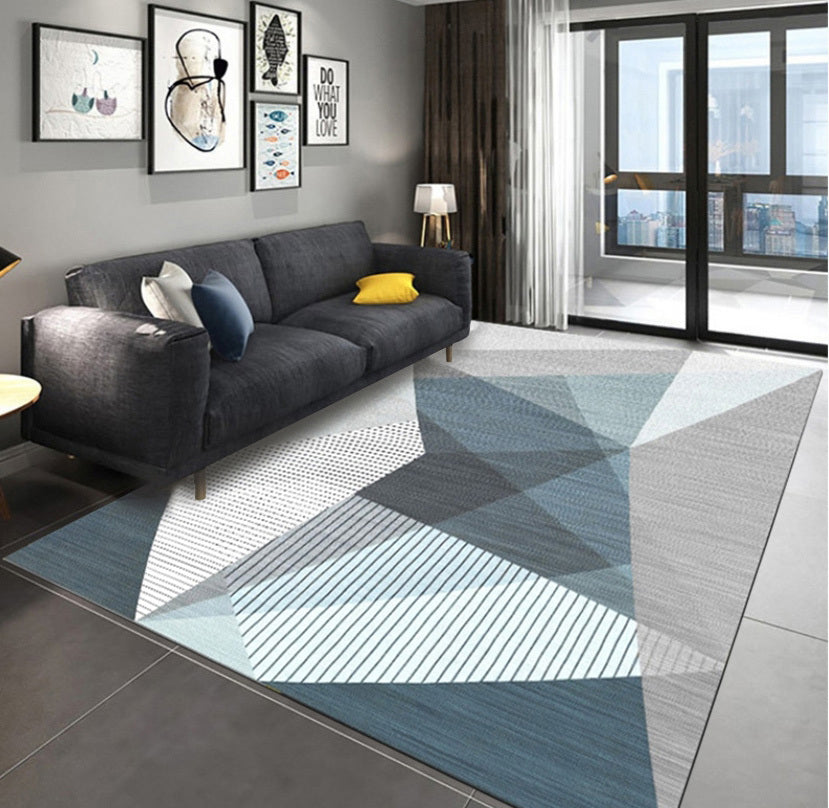 Mist Blue Modern Rug Carpet Mat (160 x 120)