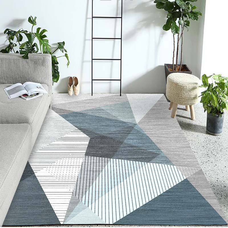 Mist Blue Modern Rug Carpet Mat (160 x 120)