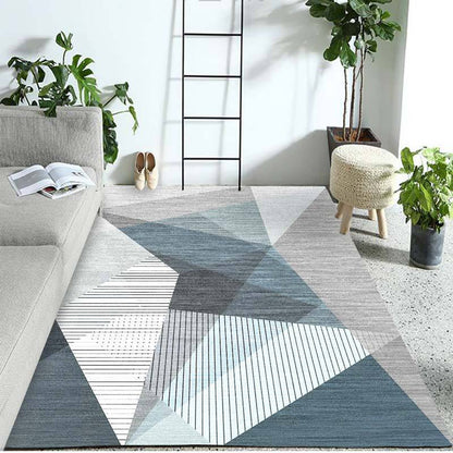 Mist Blue Modern Rug Carpet Mat (160 x 120)