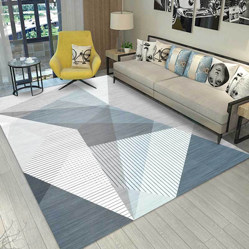 Mist Blue Modern Rug Carpet Mat (160 x 120)