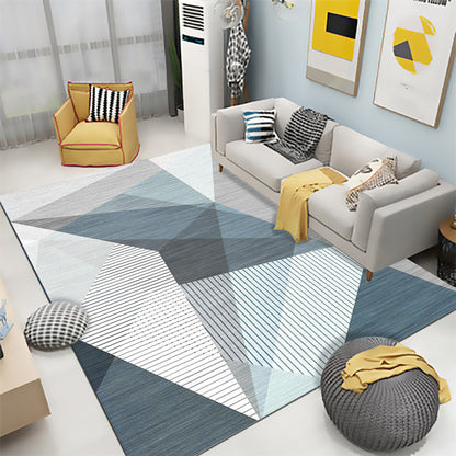 Mist Blue Modern Rug Carpet Mat (160 x 120)