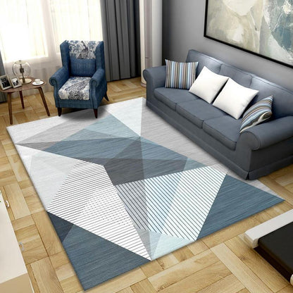 Mist Blue Modern Rug Carpet Mat (160 x 120)