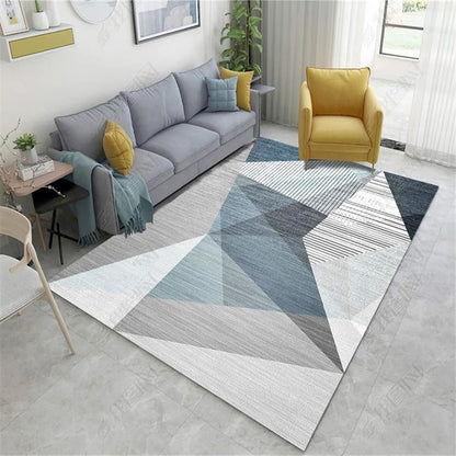 Mist Blue Modern Rug Carpet Mat (160 x 120)