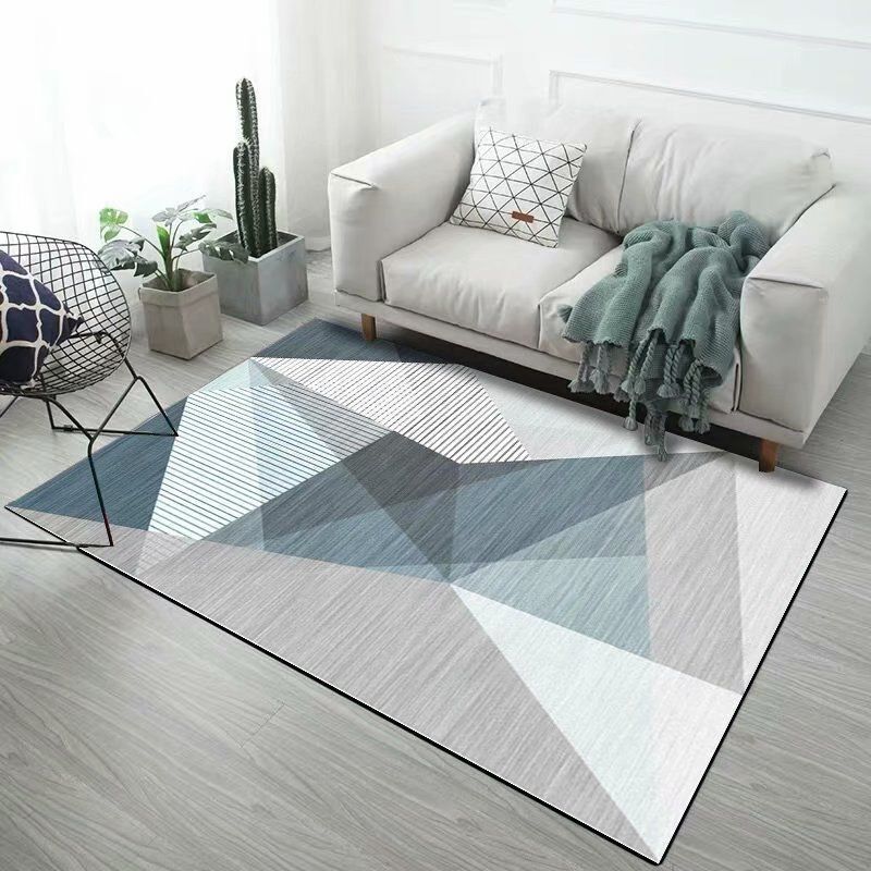 Mist Blue Modern Rug Carpet Mat (160 x 120)