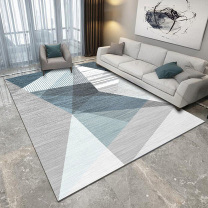 Mist Blue Modern Rug Carpet Mat (160 x 120)