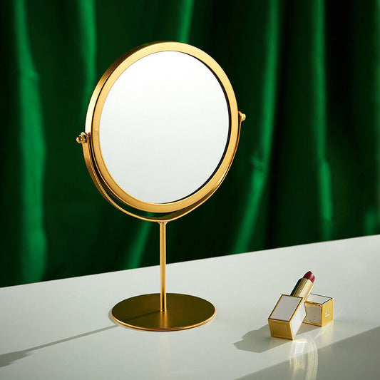 360-degree Rotating Dressing Makeup Vanity Cosmetic Tabletop Mirror (Gold)