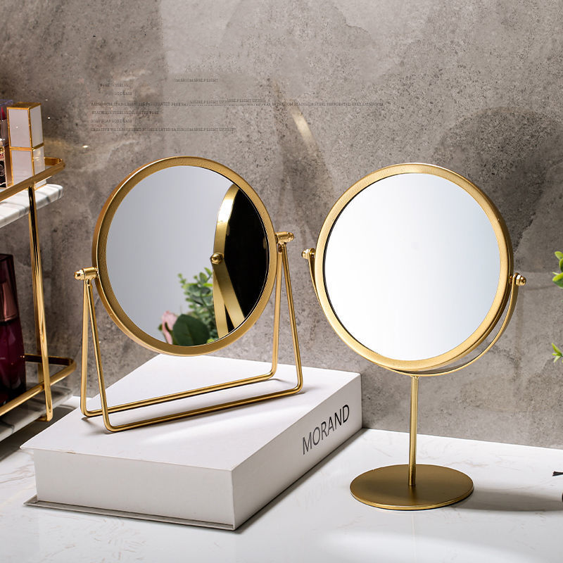 360-degree Rotating Dressing Makeup Vanity Cosmetic Tabletop Mirror (Gold)