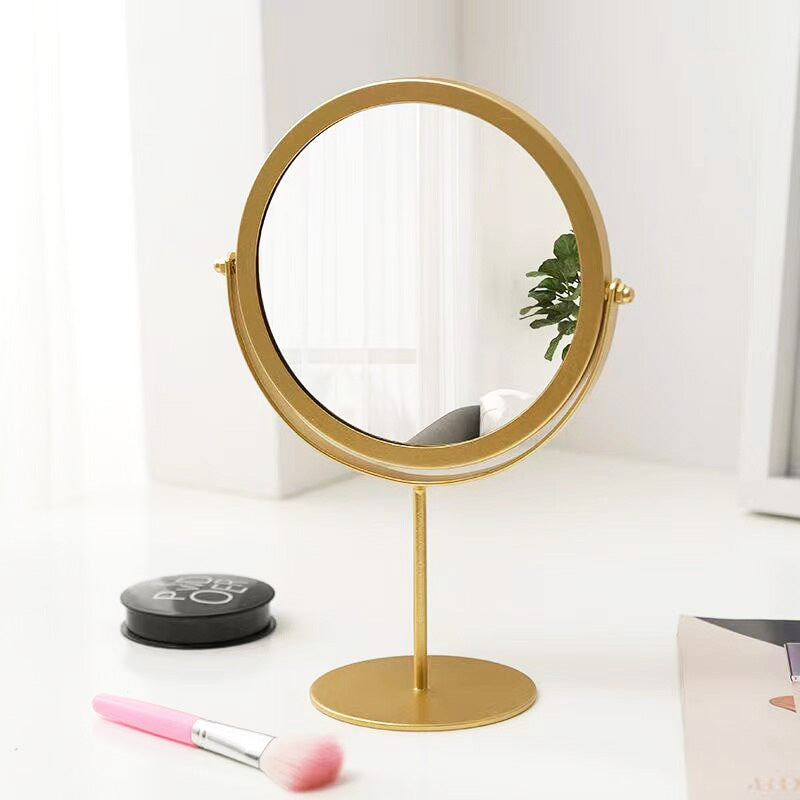 360-degree Rotating Dressing Makeup Vanity Cosmetic Tabletop Mirror (Gold)