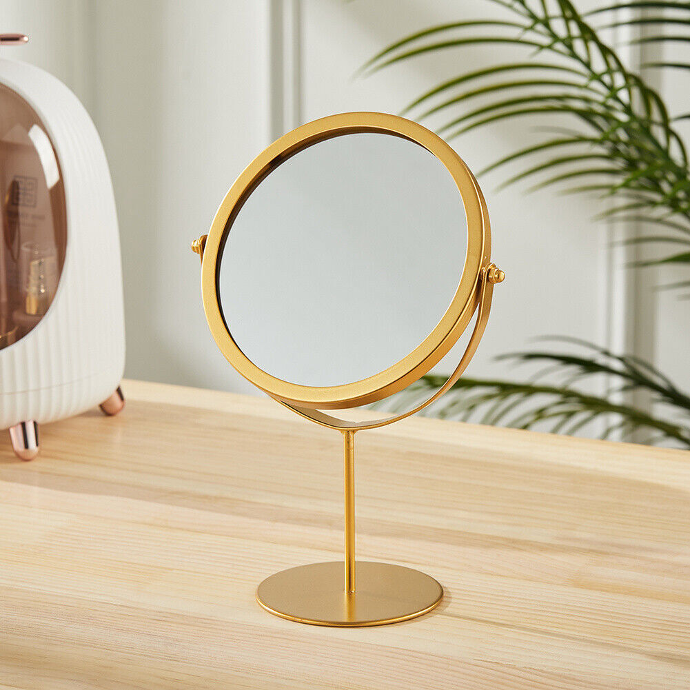 360-degree Rotating Dressing Makeup Vanity Cosmetic Tabletop Mirror (Gold)