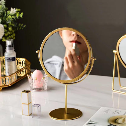 360-degree Rotating Dressing Makeup Vanity Cosmetic Tabletop Mirror (Gold)