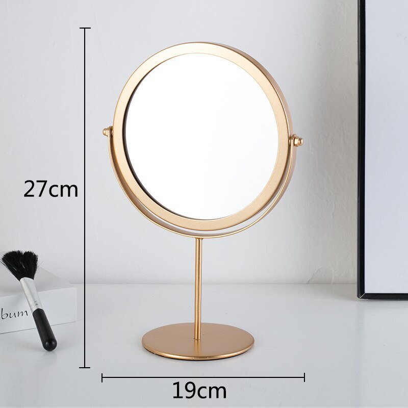 360-degree Rotating Dressing Makeup Vanity Cosmetic Tabletop Mirror (Gold)