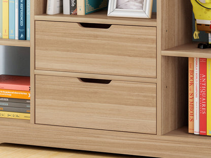 Eden Wardrobe Cupboard Bookshelf with Drawer Furniture (Oak)