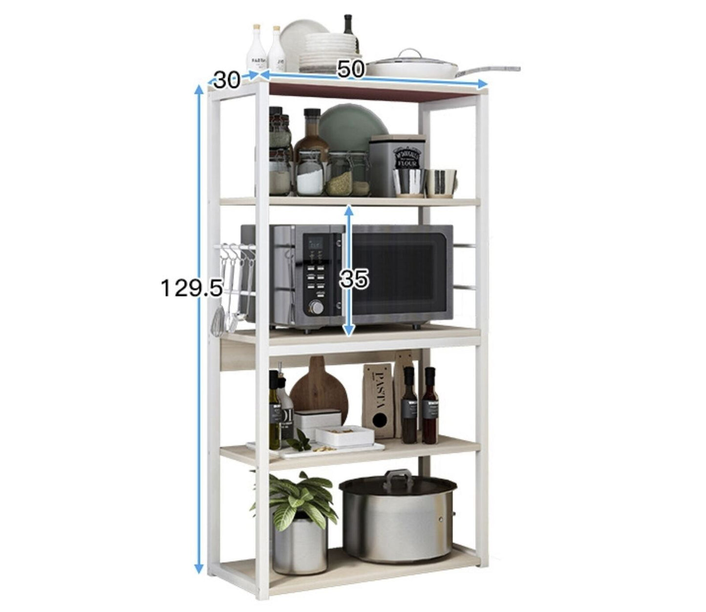 Continental Kitchen Organiser Rack Storage Shelf (Oak)