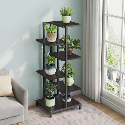 5-Tier Oasis Garden Plants Stand Planter Shelf (Black Walnut)