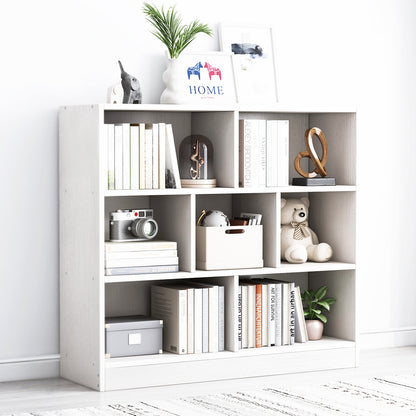 7 Shelving Melodic Bookshelf Display Cabinet Bookcase Shelf Organiser (White)