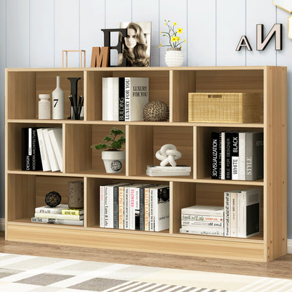 9 Shelving Insight Bookshelf Display Cabinet Bookcase Shelf Organiser (Oak)