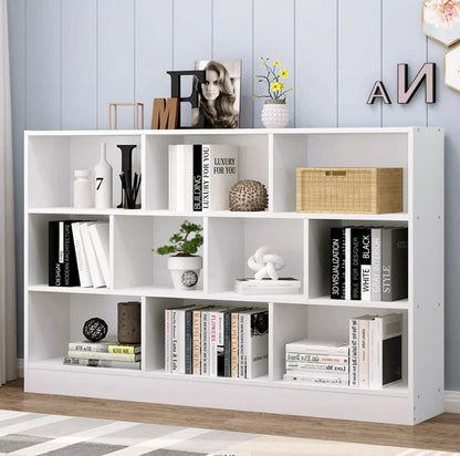 9 Shelving Insight Bookshelf Display Cabinet Bookcase Shelf Organiser (White)