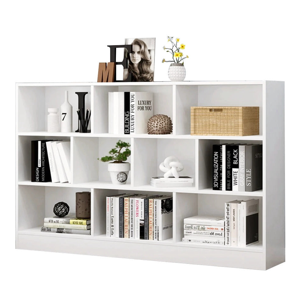 9 Shelving Insight Bookshelf Display Cabinet Bookcase Shelf Organiser (White)