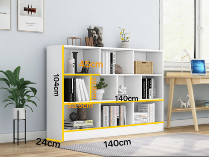 9 Shelving Insight Bookshelf Display Cabinet Bookcase Shelf Organiser (White)