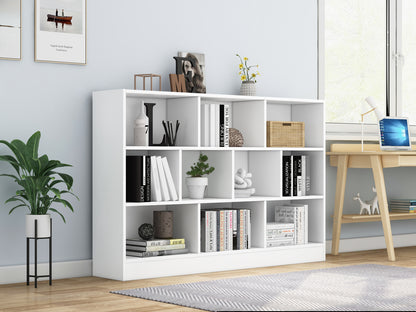 9 Shelving Insight Bookshelf Display Cabinet Bookcase Shelf Organiser (White)