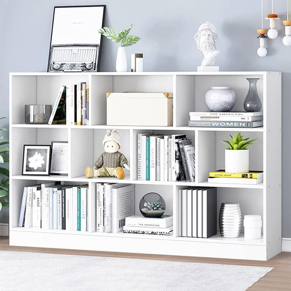 9 Shelving Insight Bookshelf Display Cabinet Bookcase Shelf Organiser (White)