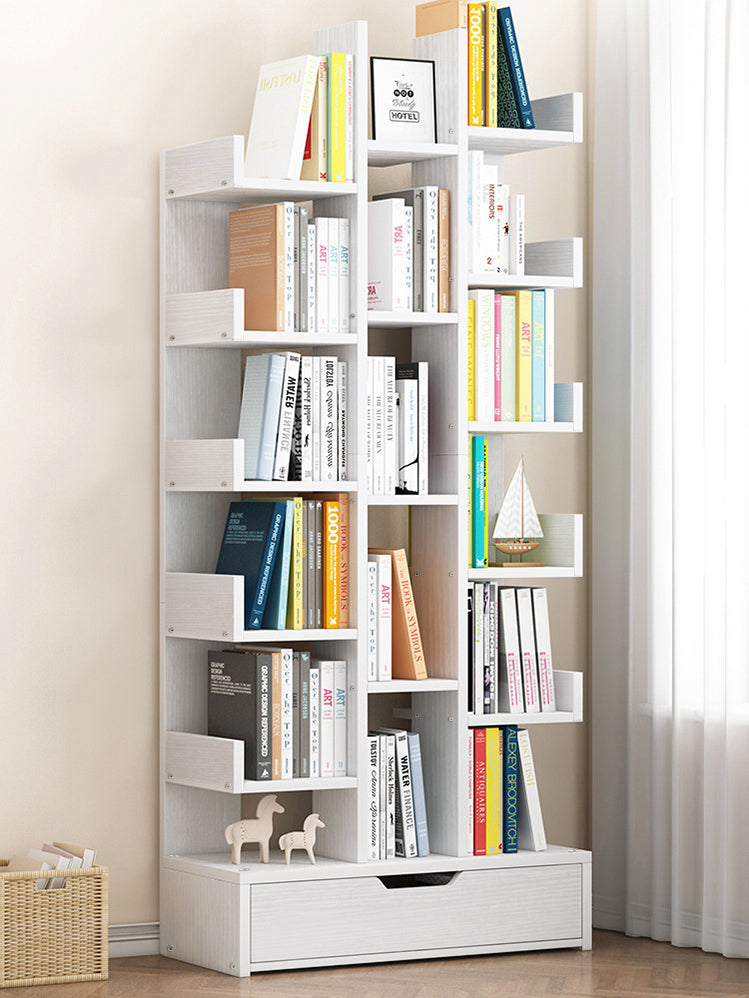 18-Shelf Brilliance Bookshelf Display Cabinet Shelf Bookcase Storage Organizer (White)