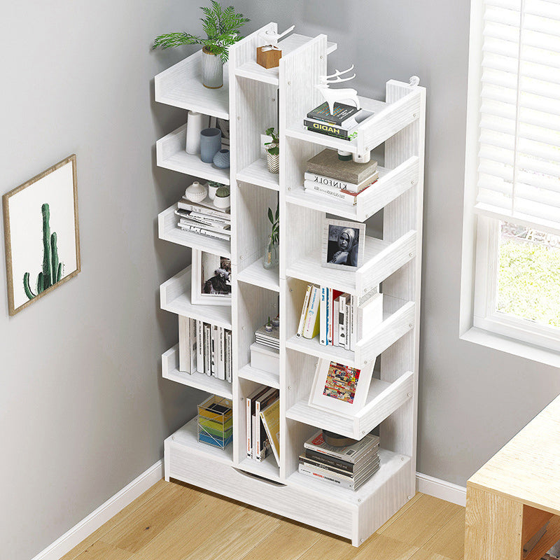 18-Shelf Brilliance Bookshelf Display Cabinet Shelf Bookcase Storage Organizer (White)