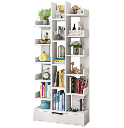 18-Shelf Brilliance Bookshelf Display Cabinet Shelf Bookcase Storage Organizer (White)