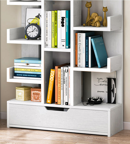 18-Shelf Brilliance Bookshelf Display Cabinet Shelf Bookcase Storage Organizer (White)