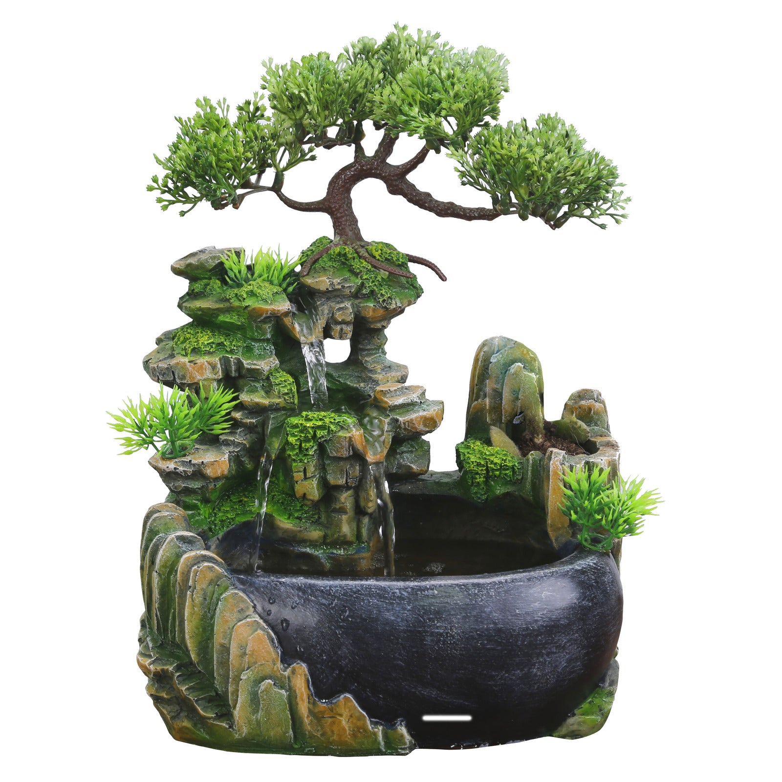 bonsai tree with fountain Calming Waterfall Fountain Bonsai Tree Water Feature Ornament