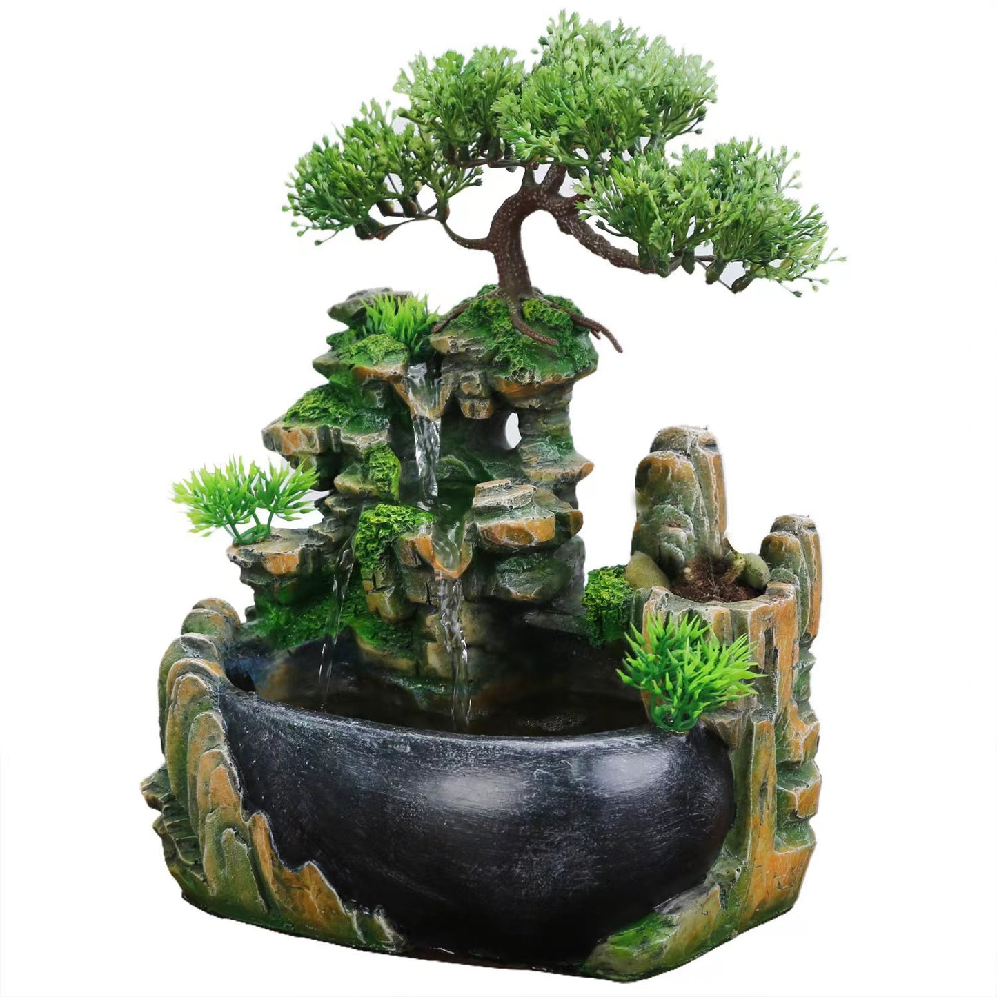 Calming Waterfall Fountain Bonsai Tree Water Feature Ornament