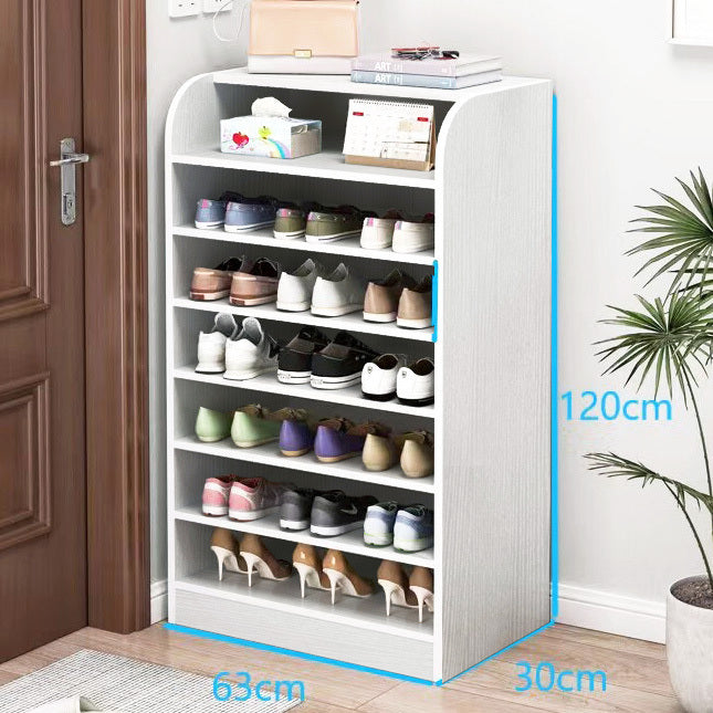 Large 8-Tier Extra Spacious Shoe Rack Wooden Storage Organizer Cabinet (White)