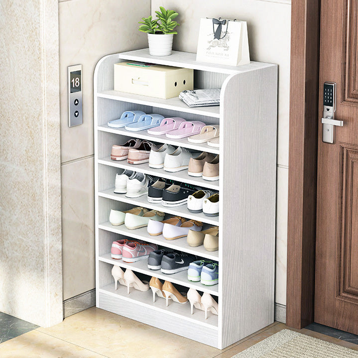 Large 8-Tier Extra Spacious Shoe Rack Wooden Storage Organizer Cabinet (White)