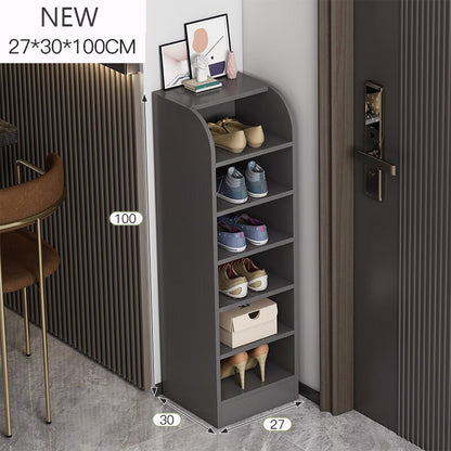 7-Tier Spacious Shoe Rack Wooden Storage Organizer Cabinet (Charcoal)