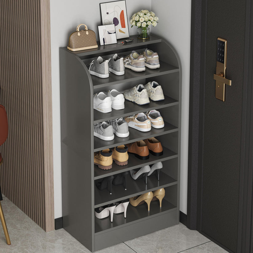 7-Tier Extra Spacious Shoe Rack Wooden Storage Organizer Cabinet (Char