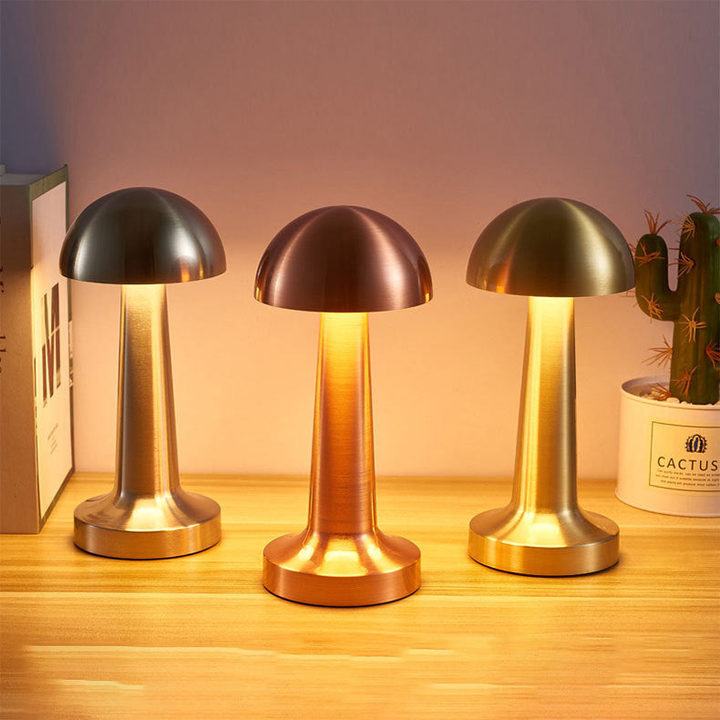 Luxe Designer LED Table Lamp Cordless Touch Sensor Night Light (Gold, Dome)