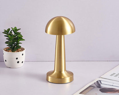 Luxe Designer LED Table Lamp Cordless Touch Sensor Night Light (Gold, Dome)