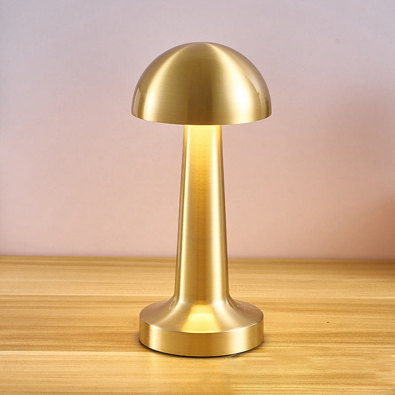 Luxe Designer LED Table Lamp Cordless Touch Sensor Night Light (Gold, Dome)