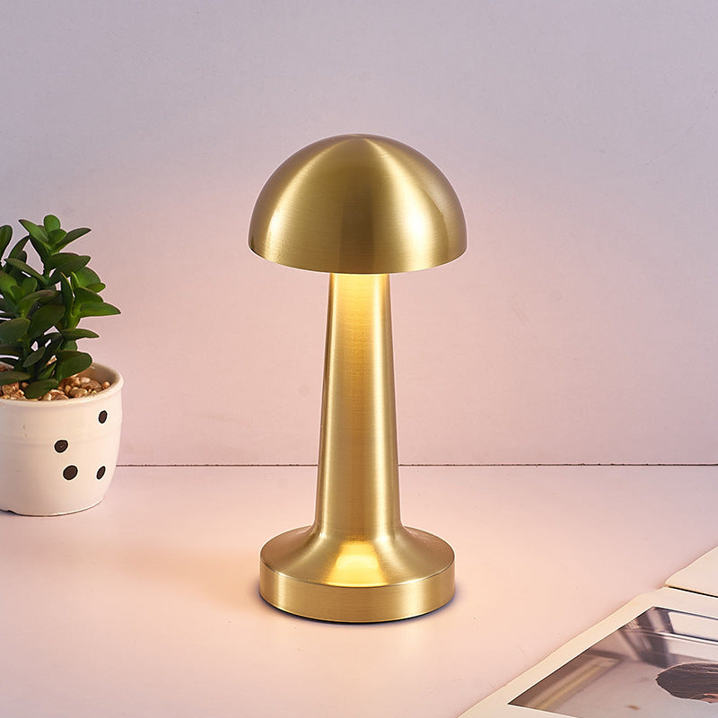 Luxe Designer LED Table Lamp Cordless Touch Sensor Night Light (Gold, Dome)