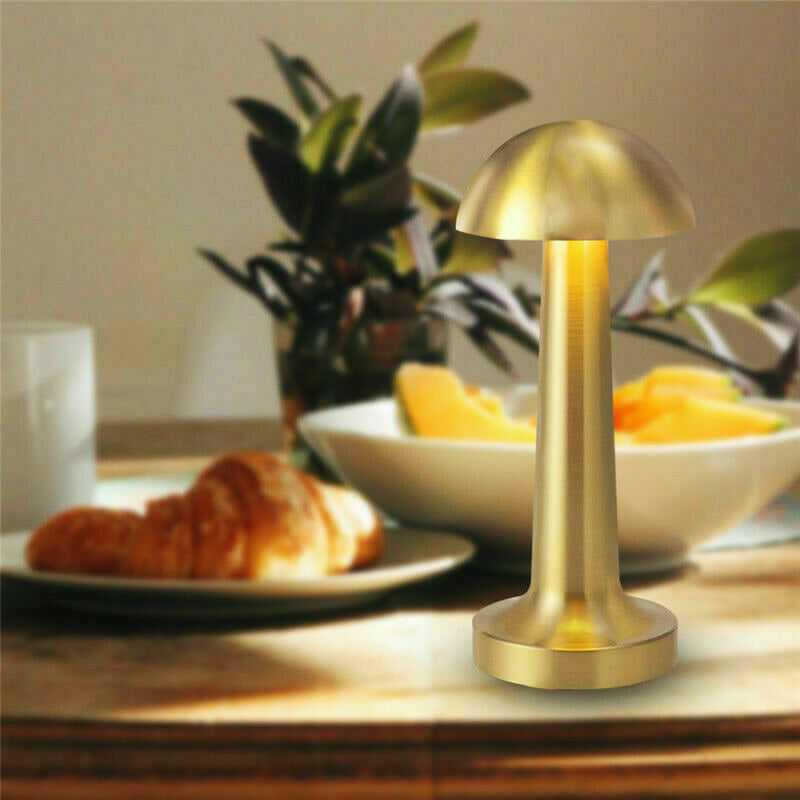 Luxe Designer LED Table Lamp Cordless Touch Sensor Night Light (Gold, Dome)