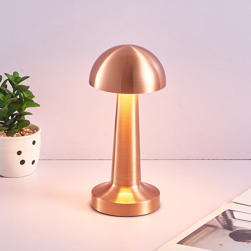 Luxe Designer LED Table Lamp Cordless Touch Sensor Night Light (Rose Gold, Dome)