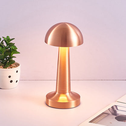 Luxe Designer LED Table Lamp Cordless Touch Sensor Night Light (Rose Gold, Dome)