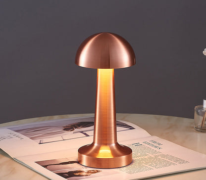 Luxe Designer LED Table Lamp Cordless Touch Sensor Night Light (Rose Gold, Dome)