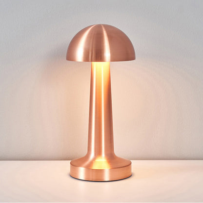 Luxe Designer LED Table Lamp Cordless Touch Sensor Night Light (Rose Gold, Dome)