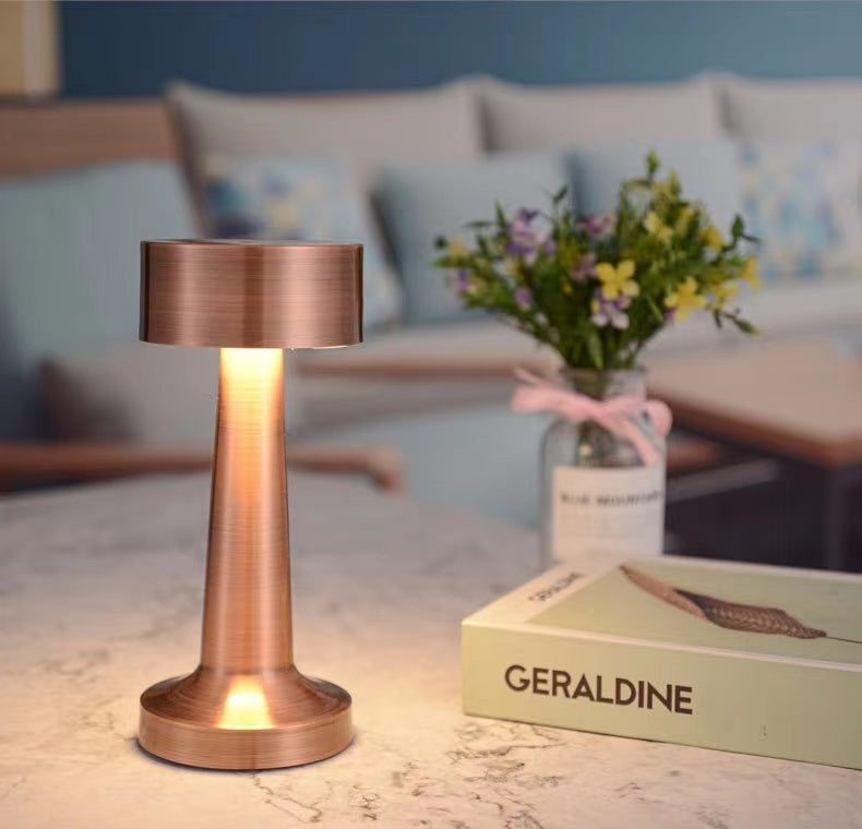 Luxe Designer LED Table Lamp Cordless Touch Sensor Night Light (Rose Gold)