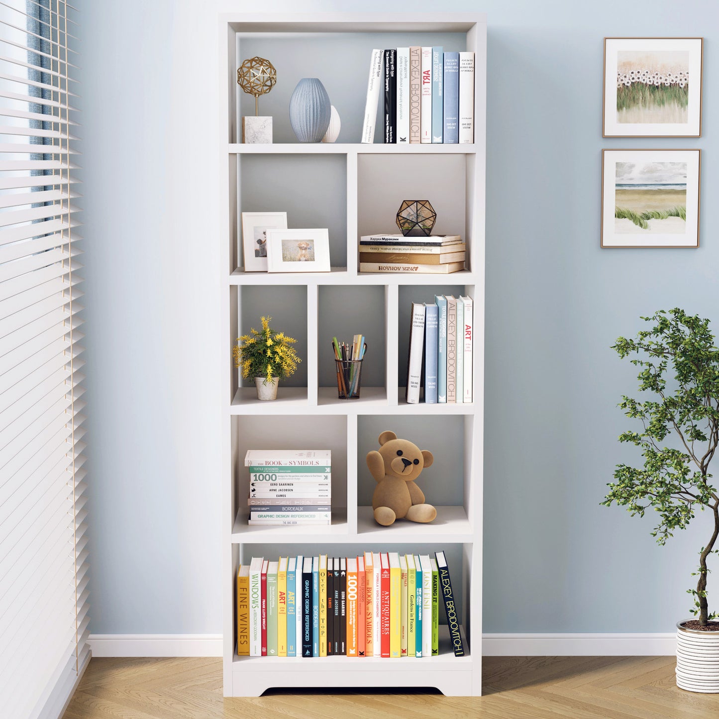 Aurora 1800mm Streamline Tall Display Shelf Bookshelf Organizer (White)