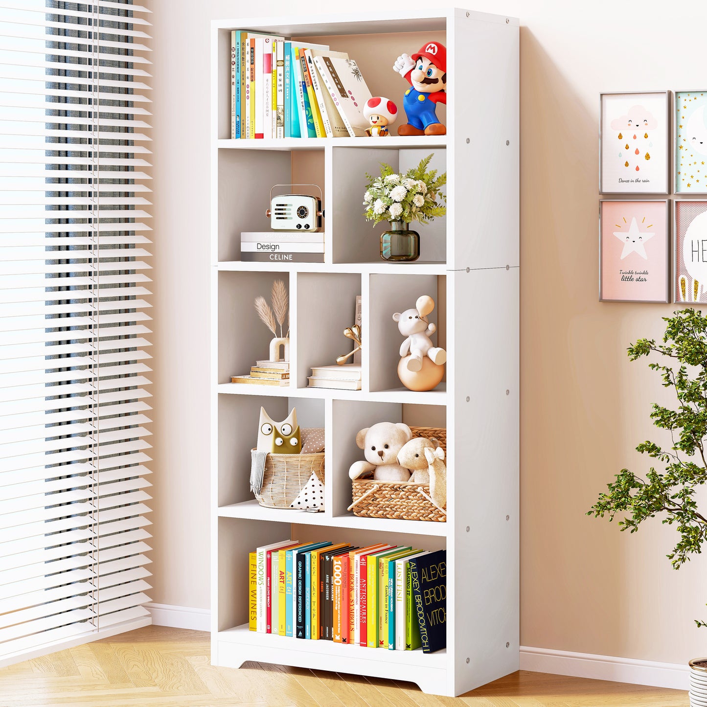 Aurora 1800mm Streamline Tall Display Shelf Bookshelf Organizer (White)