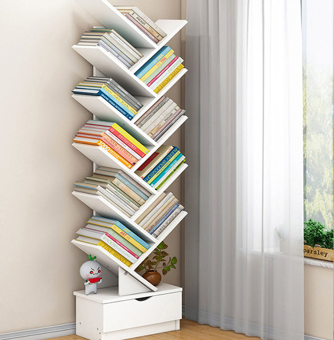 Resort 10 Shelving Bookshelf Display Cabinet Shelf Bookcase Organizer (White)