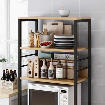 4-Level Arena Organizer Kitchen Storage Cabinet Shelf (Oak & Black)